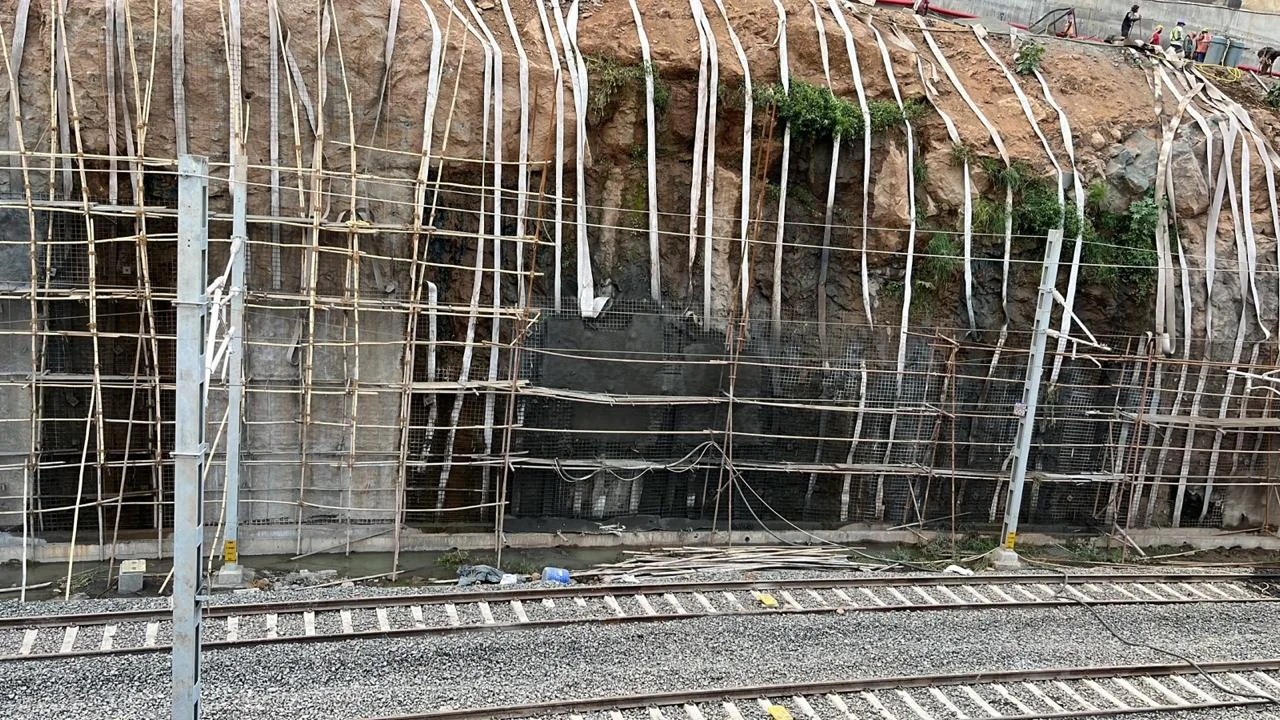 Shotcreting in Progress - Guniting Application at Construction Site by Bhoomi