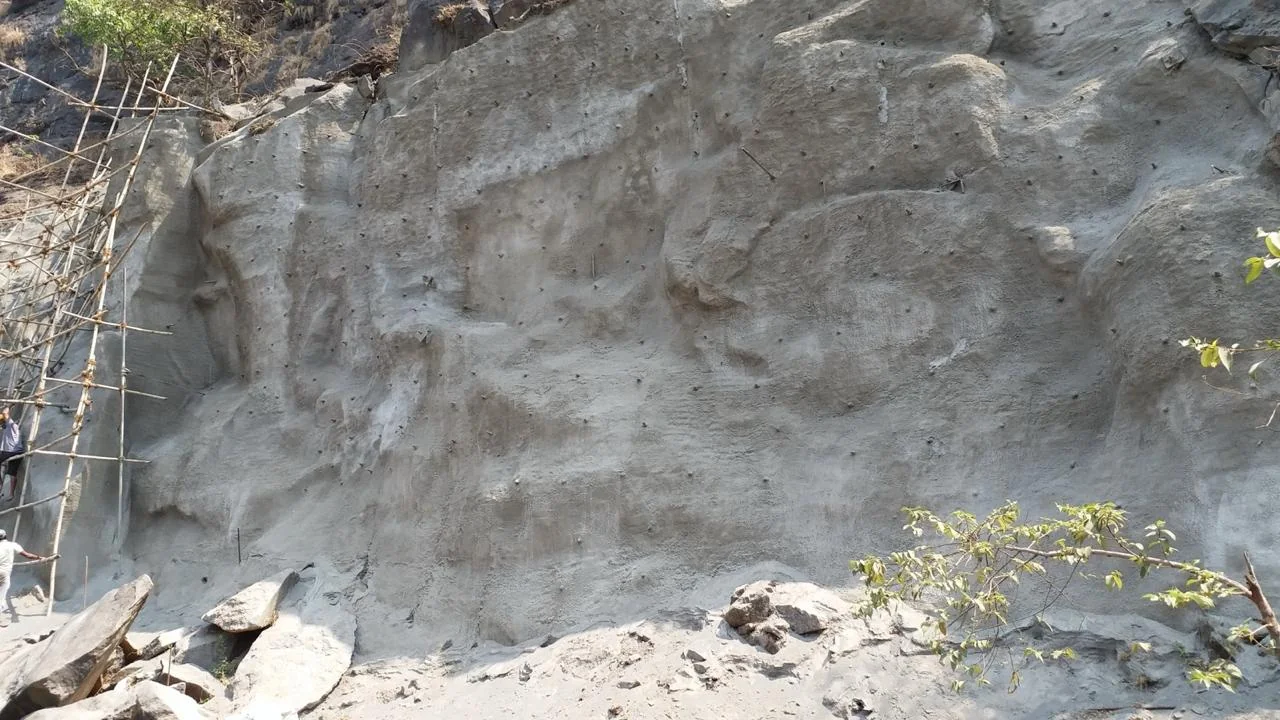 Surface Stabilization with Rockfall Mesh - Bhoomi Constructions Project